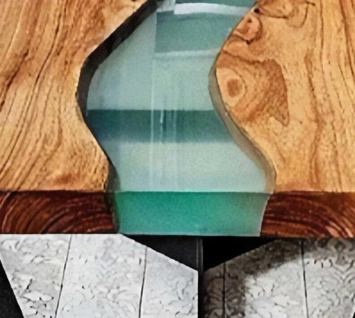 Personalized LARGE EPOXY TABLE, Resin Dining Table For 2 , 4 , 6, 8 River Dining Table Top, Wood Epoxy Coffee Table Top, Living Room Table-Tuzech store