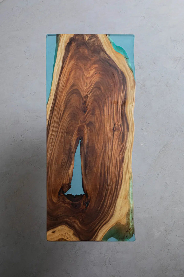 Personalized LARGE EPOXY TABLE, Resin Dining Table For 2 , 4 , 6, 8 River Dining Table Top, Wood Epoxy Coffee Table Top, Living Room Table-Tuzech store