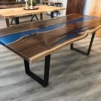 Customized Large Epoxy Table, Live Resin River Look, Resin Dining Table for 2, 4, 6, 8, Epoxy Coffee Table, Living Room Table, Home décor