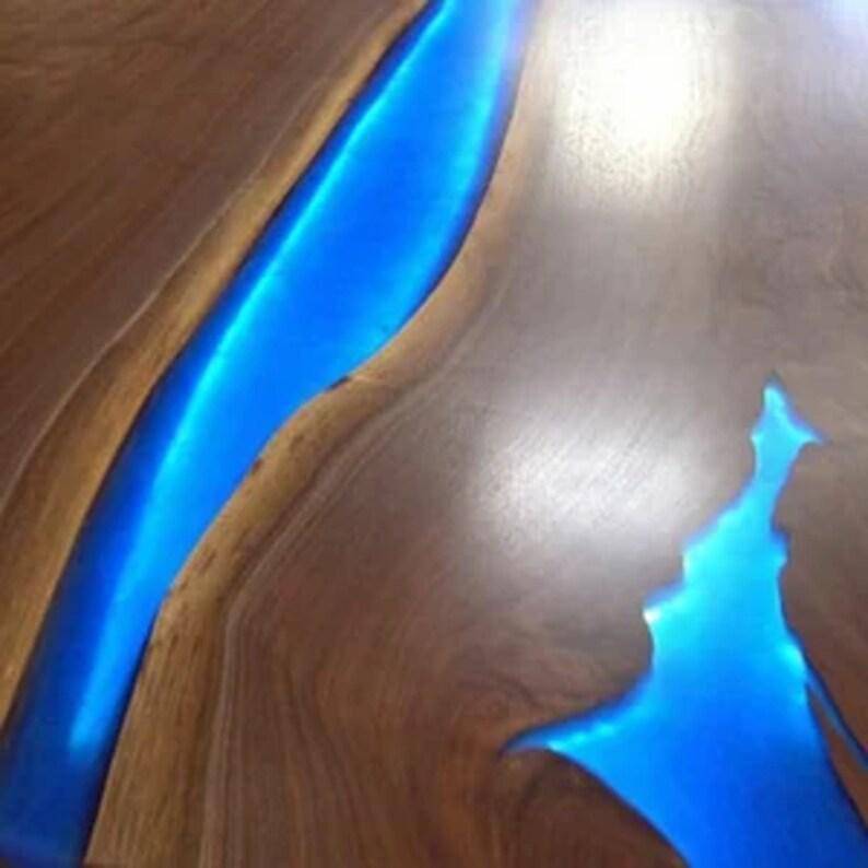 Personalized LARGE EPOXY TABLE, Resin Dining Table For 2 , 4 , 6, 8 River Dining Table Top, Wood Epoxy Coffee Table Top, Living Room Table Top-Tuzech store