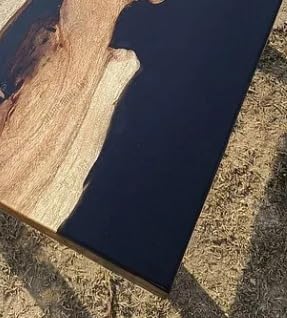 TUZECH Large Indoor Ocean Blue Epoxy Resin Dining Table Centre Table with Stone & Rock Kitchen Table Living Room Table Patio Table Conference Table Coffee Table Home Décor