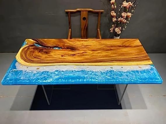 Customized Large Epoxy Table, Clear Wooden Resin, Resin Dining Table for 2, 4, 6, 8, Epoxy Coffee Table, Living Room Table, Home décor