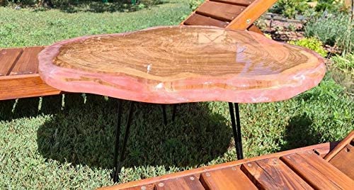 Tuzech Epoxy Table Fully Customised Thick Resin River Table Indoor Outdoor Coffee Table Top Wooden Dining Table (32X29 Inches)-Tuzech store