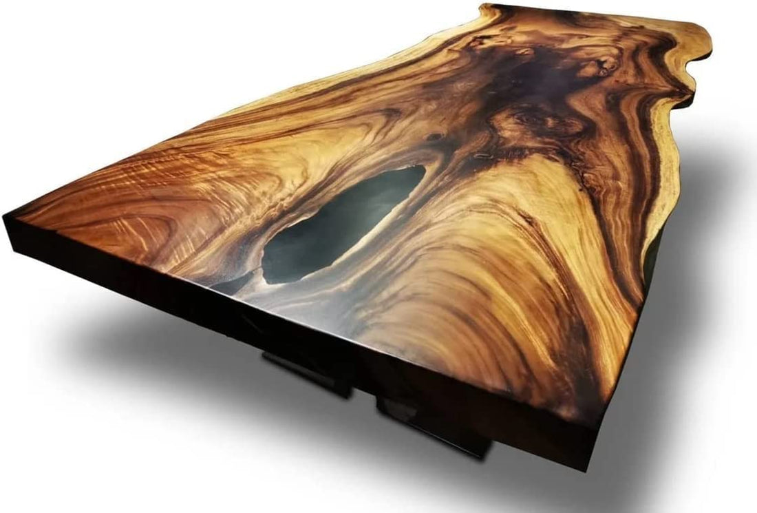 Personalized Large EPOXY Table, Resin Dining Table for 2, 4, 6, 8 River Table Top, Wood Epoxy Coffee Table Top, Living Room Table-Tuzech store