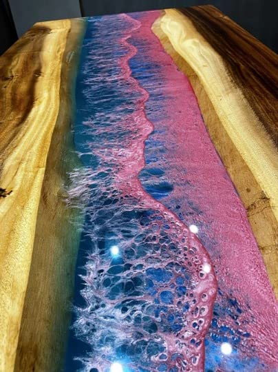 Epoxy Table Top Fully Customised Thick Resin River Table Indoor Outdoor Coffee Table Top Wooden Dining Table Top (28.5" Inches Tall, 36 x 20 Inches)-Tuzech store