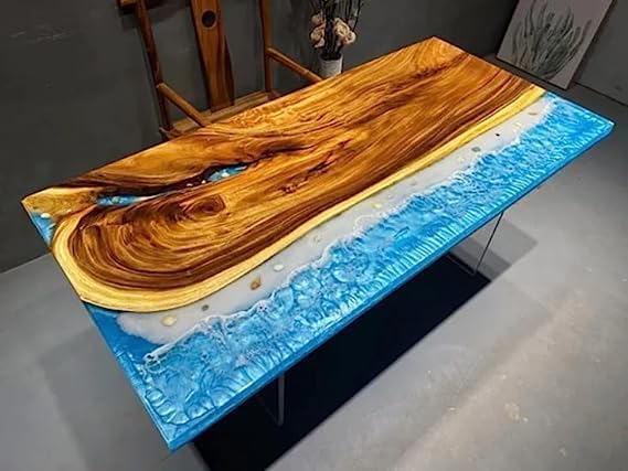 Customized Large Epoxy Table, Clear Wooden Resin, Resin Dining Table for 2, 4, 6, 8, Epoxy Coffee Table, Living Room Table, Home décor