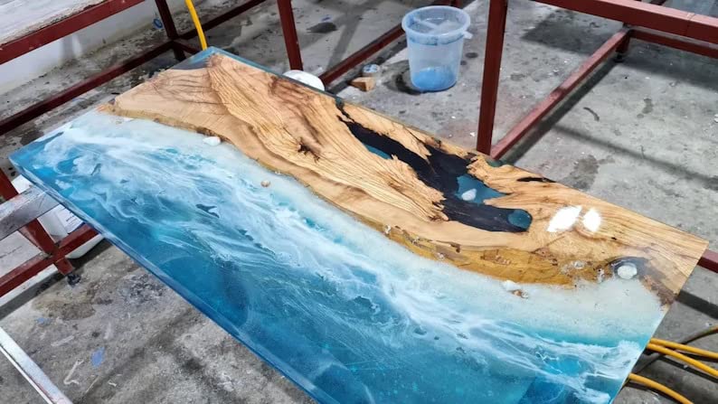 Epoxy Table Top Fully Customized Thick Resin River Table Indoor Outdoor Wooden Dining Table Living Room-Tuzech store