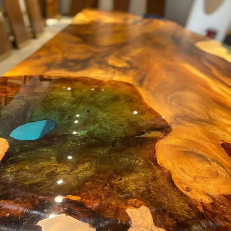 Personalized Large Fully Customised EPOXY Table Top, Resin River Dining Table Top for 2, 4, 6, 8, Wood Epoxy Coffee Table Top, Living Room Table Top-Tuzech store