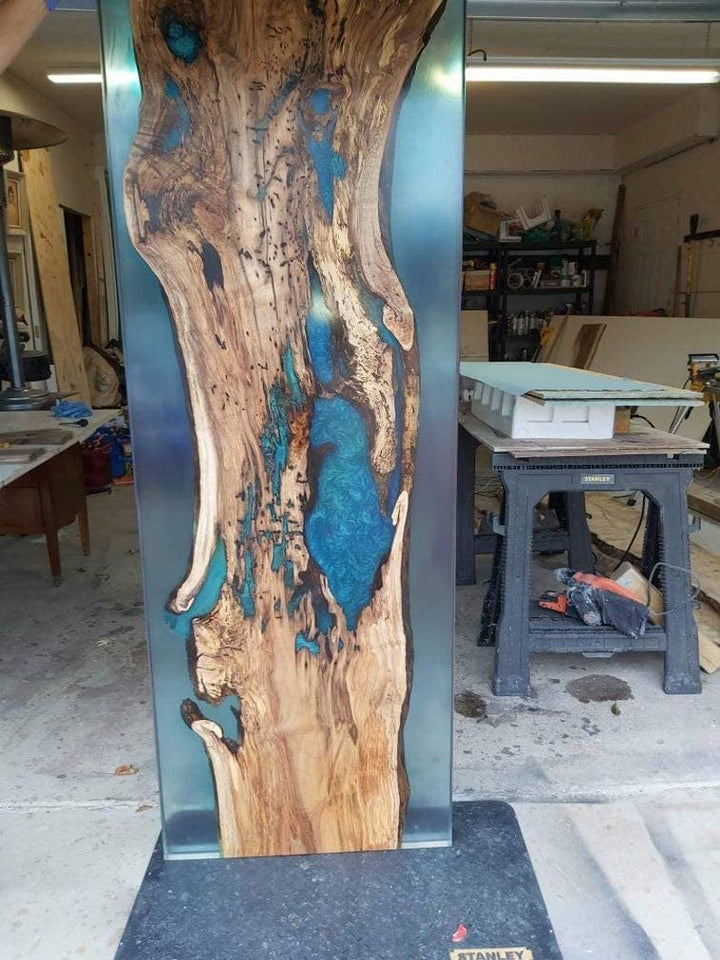 Tuzech Epoxy Table Fully Customised Thick Resin River Table Indoor Outdoor Wooden Dining Table Top (76 X 30 Inches)-Tuzech store