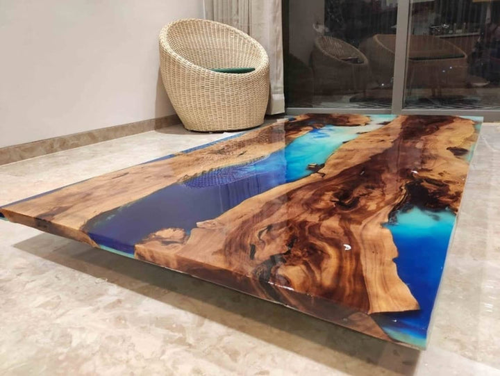 Customized Large EPOXY River Table, Resin Dining Table for 2, 4, 6, 8 River Dining Table Top, Wood Epoxy Coffee Table Top, Living Room Table, Epoxy Bar Counter-Tuzech store