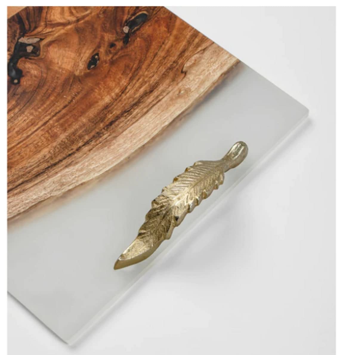 TUZECH Large EPOXY Tray , Resin River Live Edge , Resin Serving Tray, Epoxy Serving Tray,, Center Dining Table 18 x 12 inches-Tuzech store