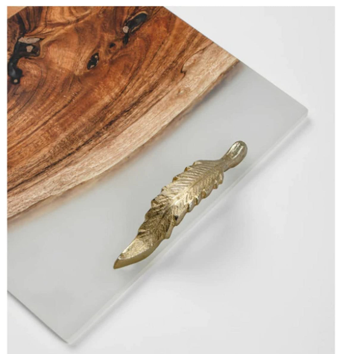 TUZECH Large EPOXY Tray , Resin River Live Edge , Resin Serving Tray, Epoxy Serving Tray,, Center Dining Table 18 x 12 inches-Tuzech store