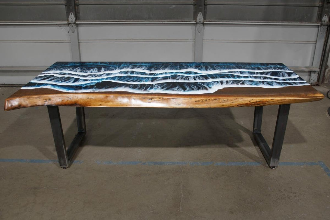 Customized Large Epoxy Table, Multi Ocean Beach Look, Resin Dining Table for 2, 4, 6, 8, Epoxy Coffee Table, Living Room Table, Home décor