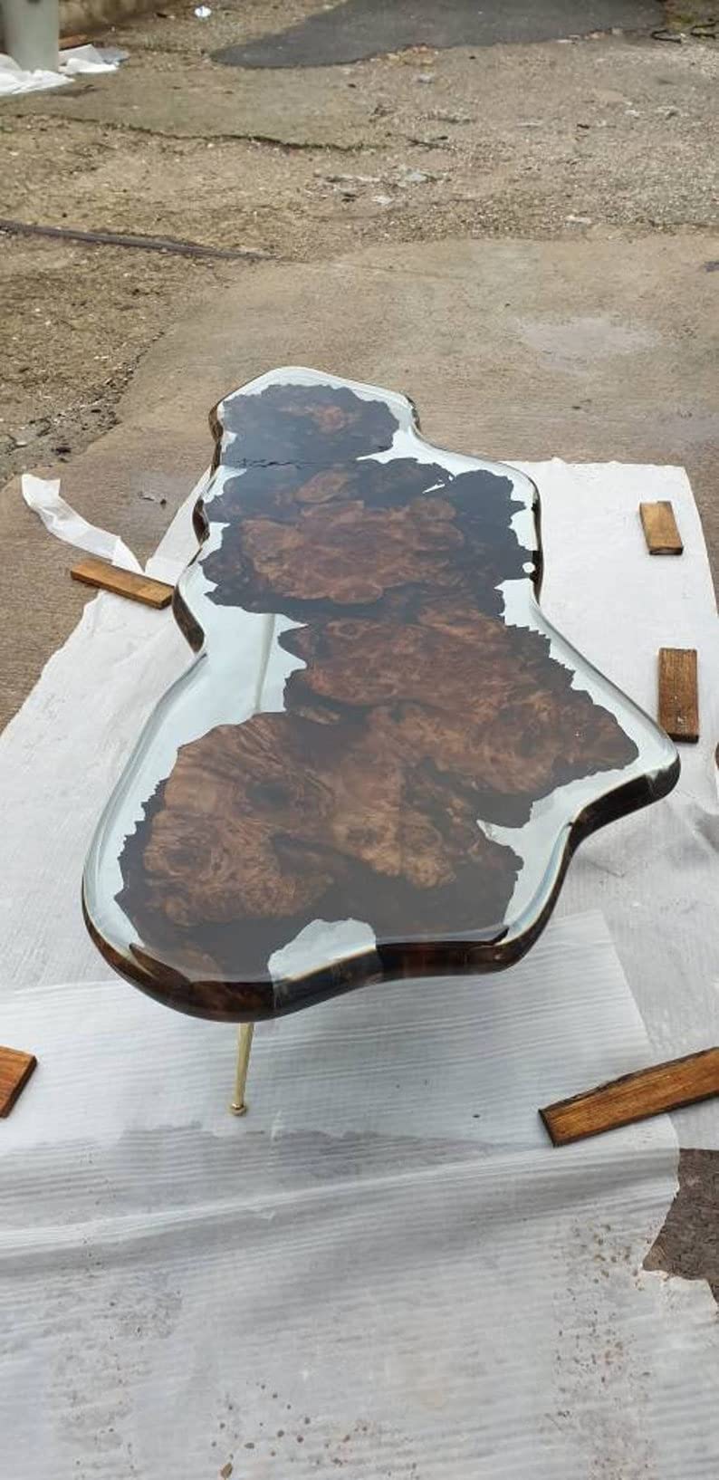 Tuzech Epoxy Table Top Fully Customized Thick Resin River Table Indoor Outdoor Coffee Table Top-Tuzech store
