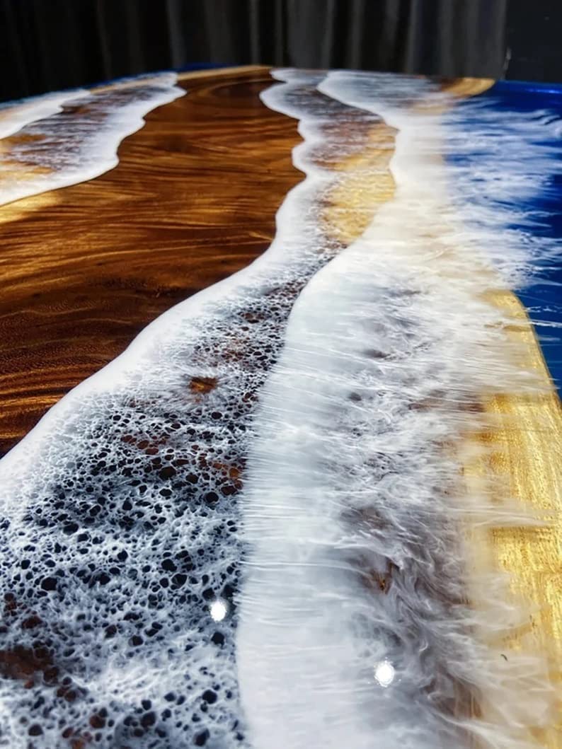 Personalized Large EPOXY Table, Resin Dining Table for 2, 4, 6, 8 River Dining Table Top, Wood Epoxy Coffee Table Top, Living Room Table-Tuzech store