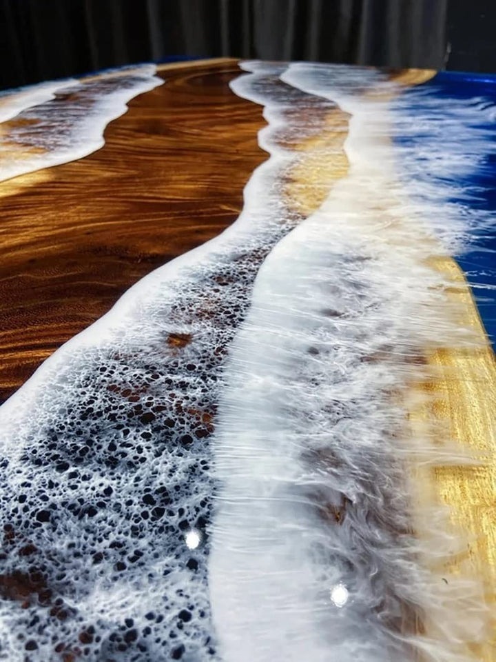 Personalized Large EPOXY Table, Resin Dining Table for 2, 4, 6, 8 River Dining Table Top, Wood Epoxy Coffee Table Top, Living Room Table-Tuzech store