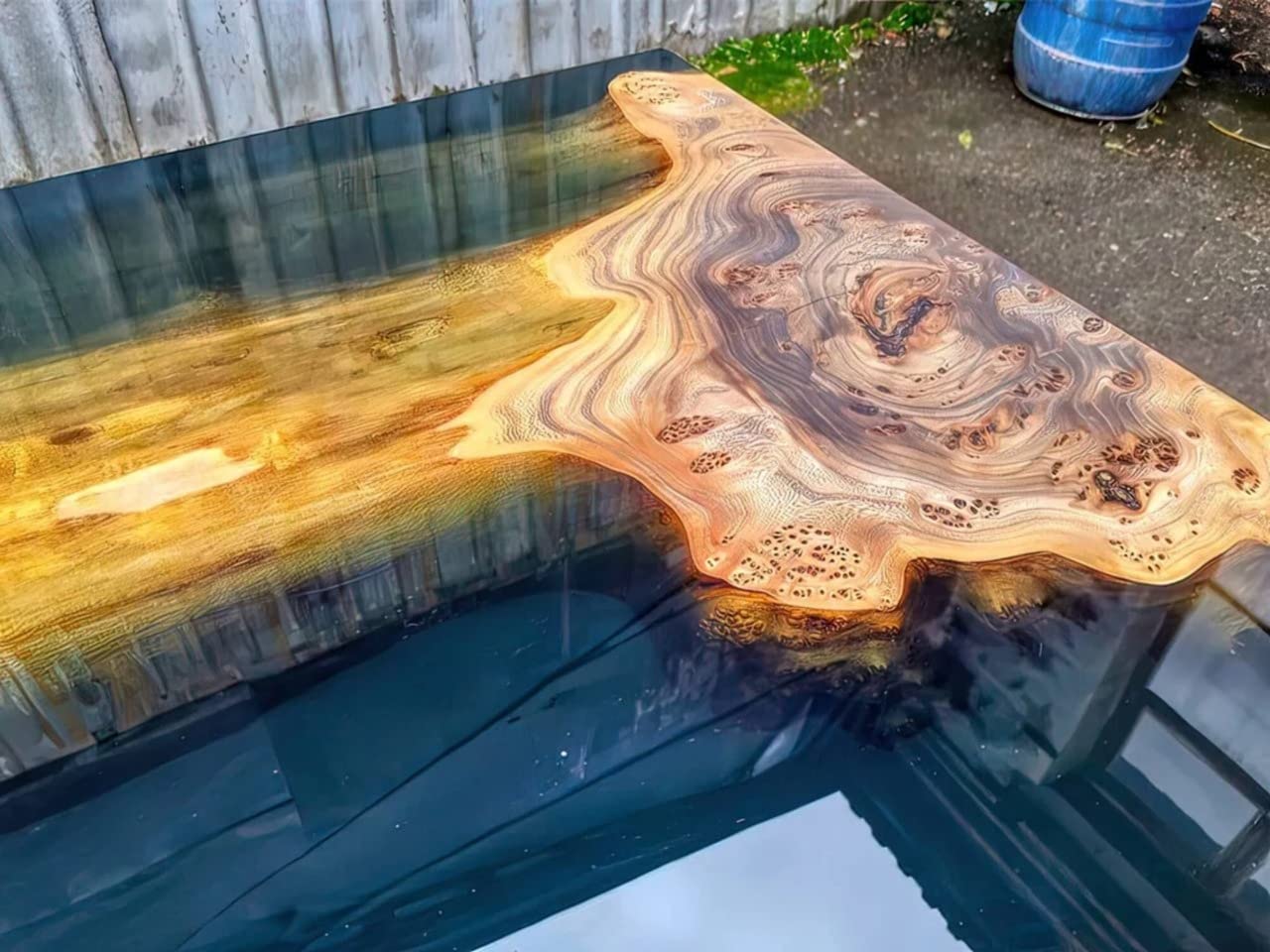 Personalized Large EPOXY Table, Resin Dining Table for 2,4,6,8 River Wood Epoxy Coffee Table Top Living Room Table, (Ultra Gloss)-Tuzech store