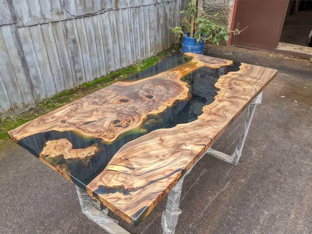 Personalized Large EPOXY Table, Resin Dining Table for 2,4,6,8 River Wood Epoxy Coffee Table Top Living Room Table, (Ultra Gloss)-Tuzech store