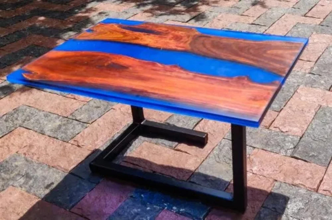 Customized Large Unique Blue EPOXY Table, Resin Dining Table for 2, 4, 6, 8 River Dining Table Top, Wood Epoxy Coffee Table Top, Living Room Table-Tuzech store