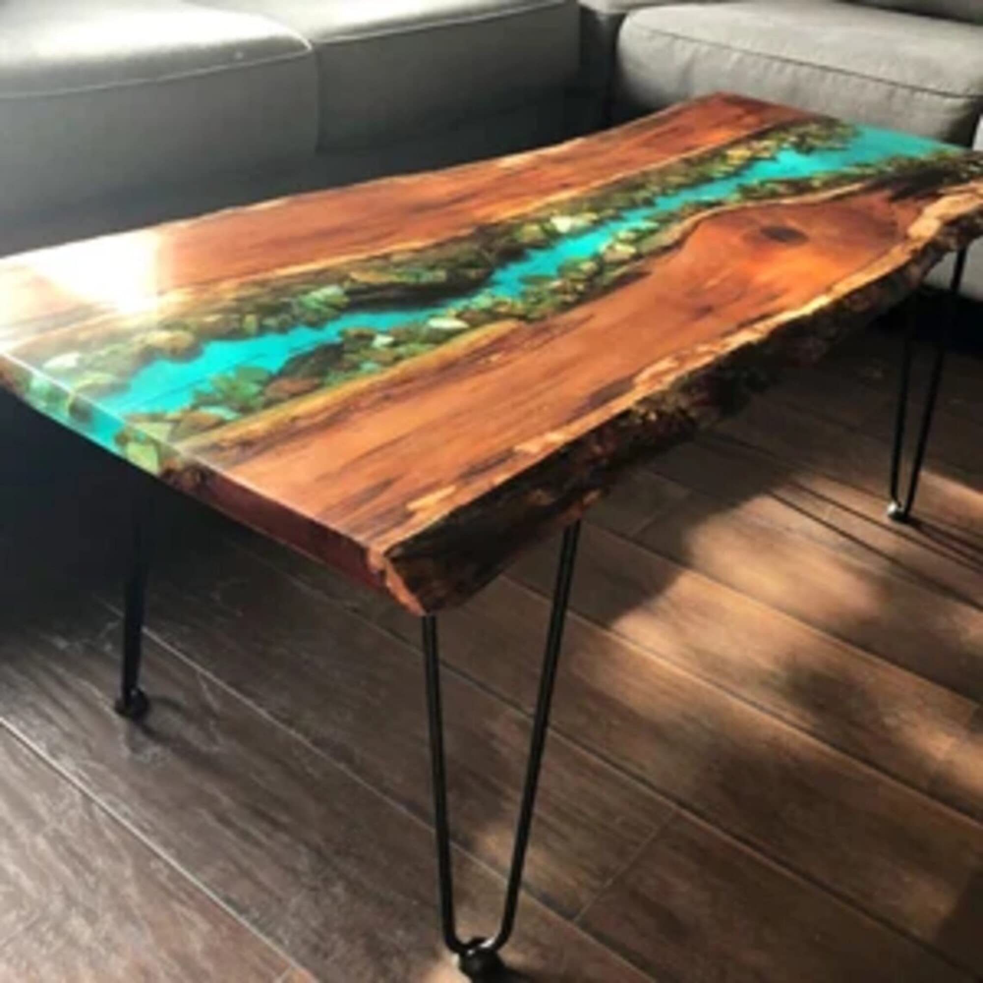 Customized Large EPOXY Table, Resin Dining Table for 2, 4, 6, 8 River Dining Table Top, Pabbuls River Top, Wood Epoxy Coffee Table Top, Living Room Table-Tuzech store