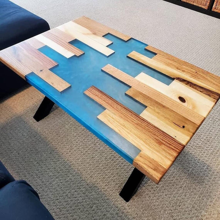 TUZECH Uniquely Customized Large Epoxy Table Resin River Dining Table for 2, 4, 6, 8 River epoxy Dining Table Epoxy Coffee Table Living Room Table Home décor
