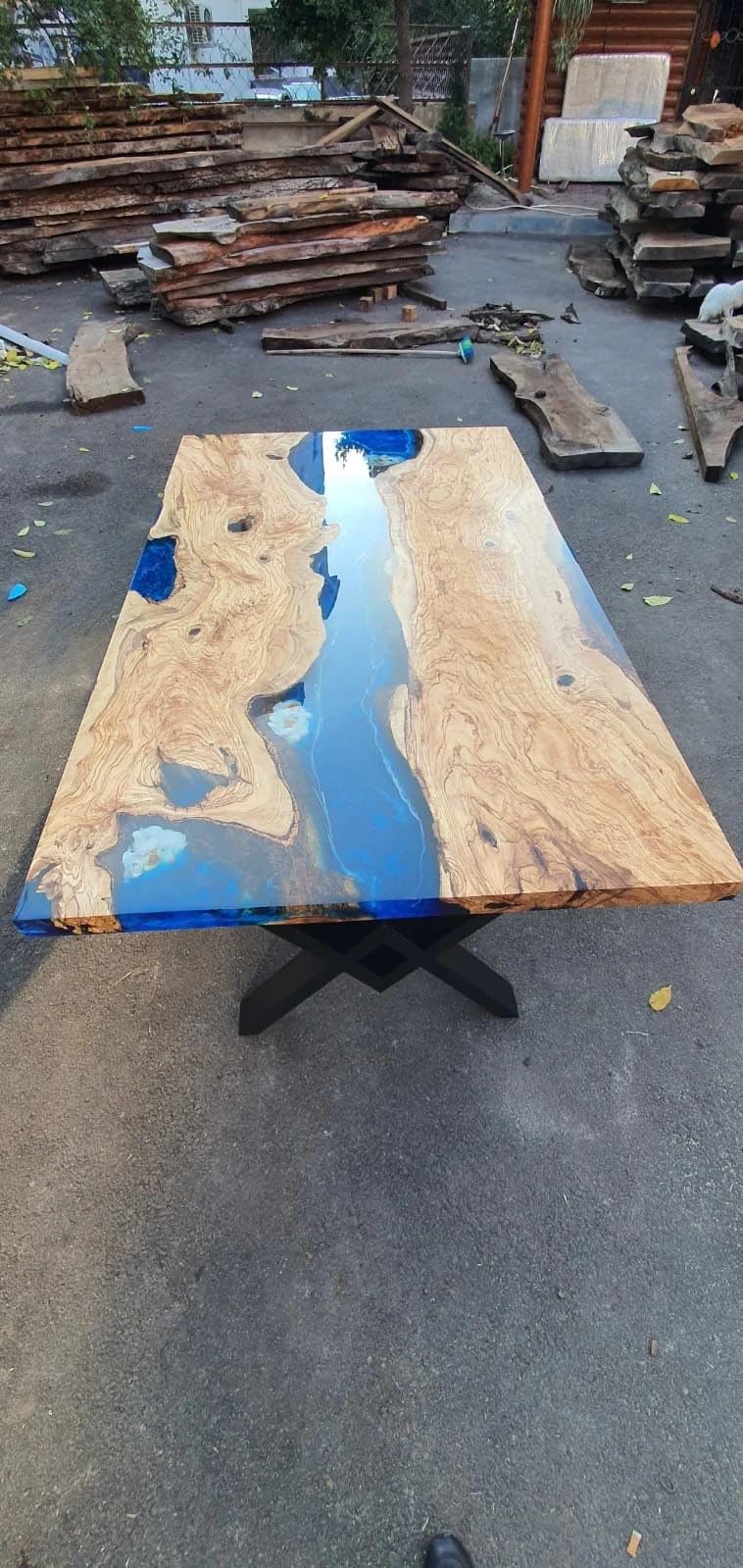 TUZECH Beautiful Visionary Aquatic Epoxy Resin Dining Tale Coffee Table Kitchen Table Center Table Living Room Table Conference Table Patio Table End/Side Table Home Décor