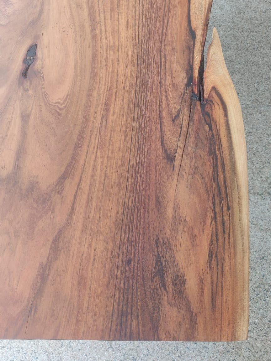 TUZECH Personalized Classic Wooden Live Edge Table Top Solid Wood Dining Table Rustic Living Room Table Epoxy Table Bar Counter Home Décor Conference Table (47 x 23 Inches)