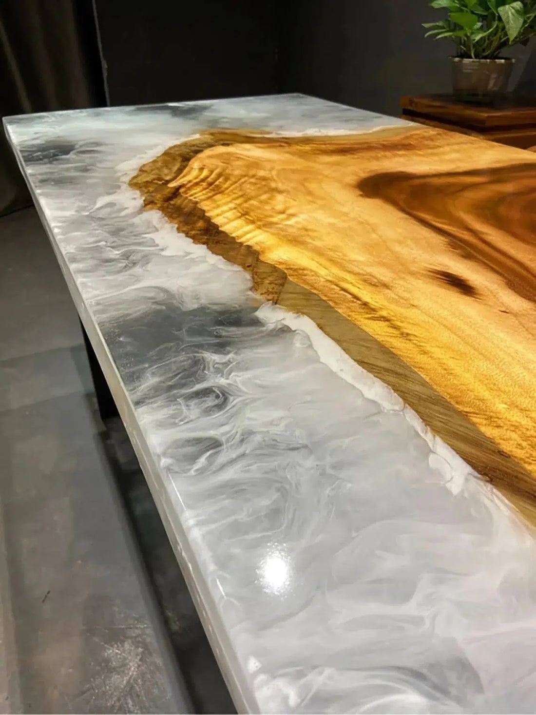 Personalized LARGE EPOXY TABLE, Resin Dining Table For 2 , 4 , 6, 8 River Dining Table Top, Wood Epoxy Coffee Table Top, Living Room Table-Tuzech store