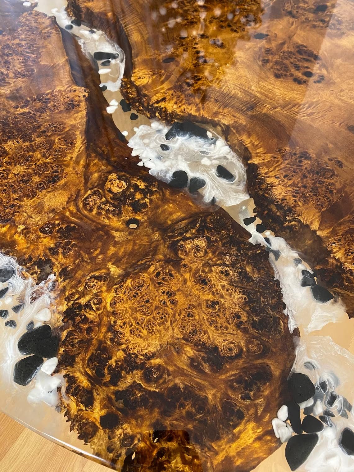 Customized Round Clear Epoxy Resin Dining Table Coffee Table Centre Table Live Edge Table Console Table Living Room Table Study Table Patio Table End/Side Table