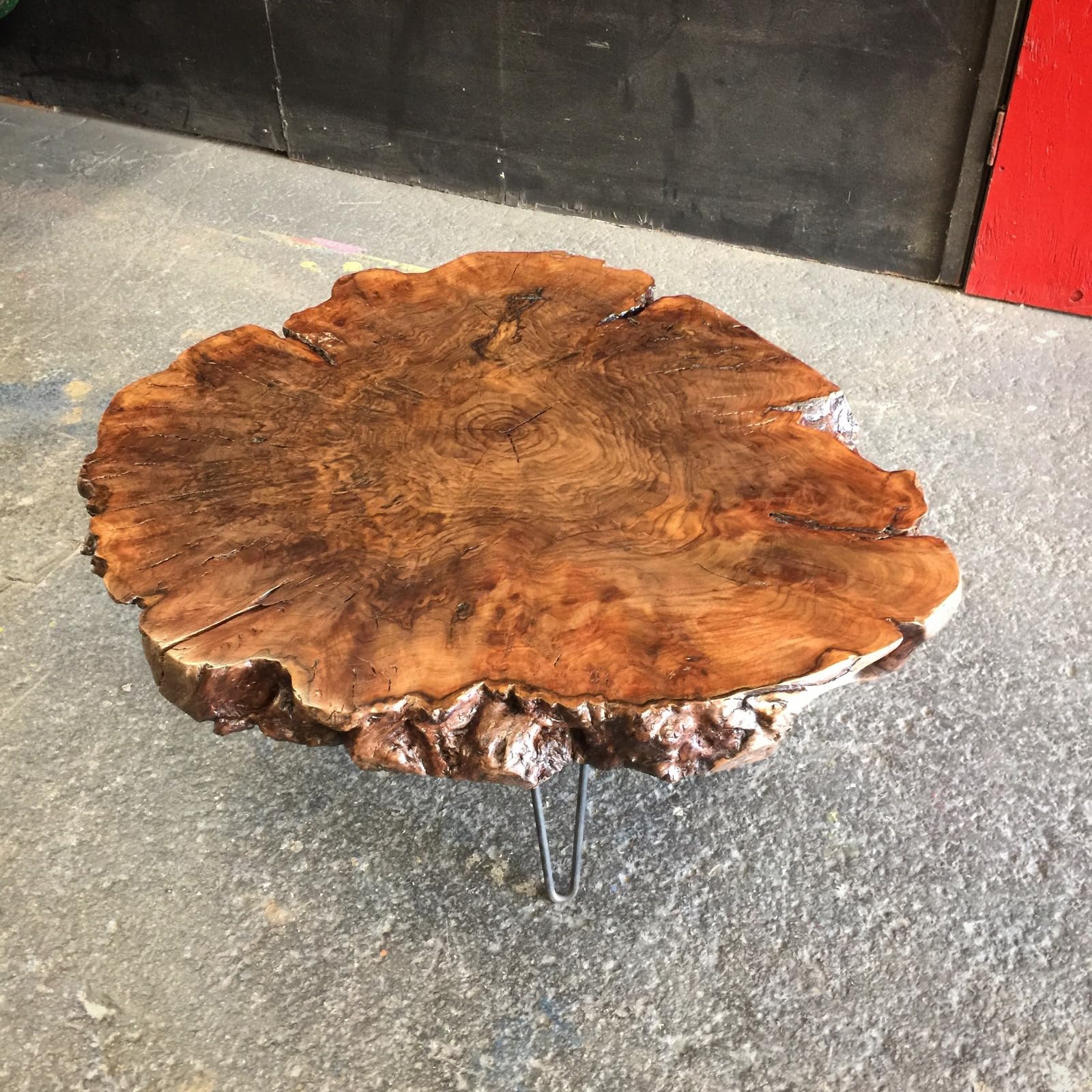 TUZECH Unique Live Edge Crosscuts Epoxy Resin Coffee Table Living Room Table Console Table Study Table Hallway Table Central Table End/Side Table
