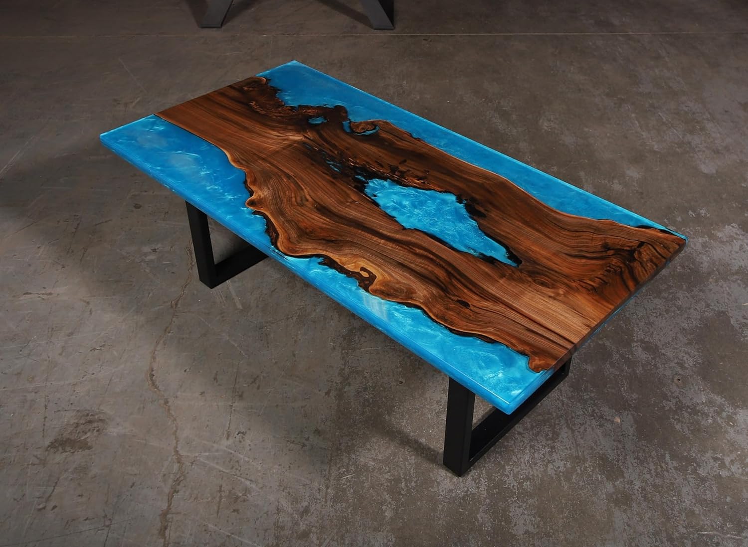 TUZECH Custom Epoxy Unique Blue River Feel with Waves Table Coastal Table Top Dining Table Coffee Table Side/End Table Home Décor
