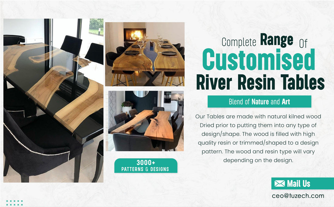 Customized Resin Epoxy Round Top Table, Solid Wood & Epoxy Resin, Epoxy River Round Top, Kitchen Top, Live Edge, Flexible Customized.-Tuzech store