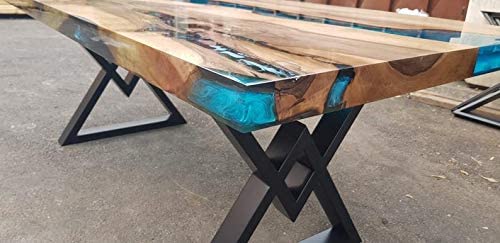 Personalized LARGE EPOXY TABLE, Resin Dining Table For 2 , 4 , 6, 8 River Dining Table Top, Wood Epoxy Coffee Table Top, Living Room Table Top-Tuzech store