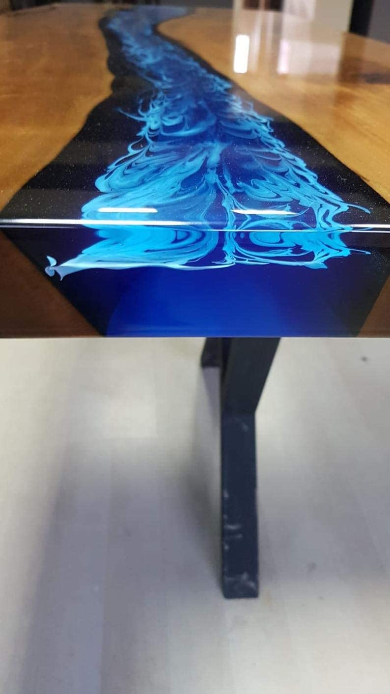 Personalized LARGE EPOXY TABLE, Resin Dining Table For 2 , 4 , 6, 8 River Dining Table Top, Wood Epoxy Coffee Table Top, Living Room Table Top-Tuzech store