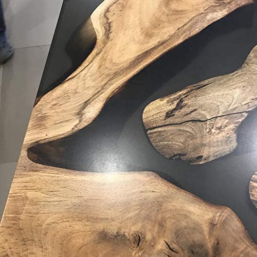 TUZECH Dining and End Tables Black epoxy Resin River Table Home & Living Furniture Living Room Furniture Walnut Dining Custom Table-Tuzech store