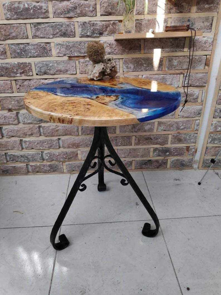 TUZECH Epoxy Resin Coffee Table, Olive Wood Coffee Table, epoxy Round Table (36 Inches)-Tuzech store