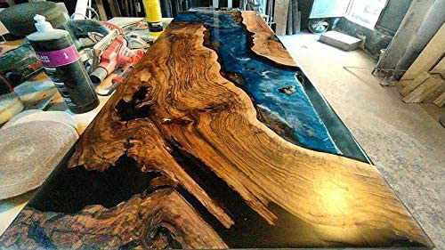 TUZECH Epoxy Resin Realistic River Table, Epoxy Resin River Table, Epoxy Resin River Dining Table, Ocean Table, Epoxy Resin Ocean Table, Ocean-Tuzech store