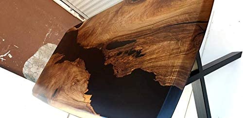 TUZECH Epoxy Table, Dining, Sofa, Center Table top Live Edge Walnut Table,Custom Order, Epoxy Resin River Table, Natural Wood-Tuzech store