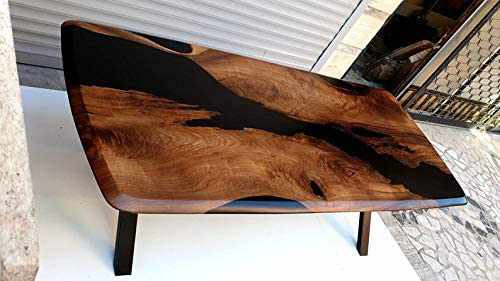 TUZECH Epoxy Table, Dining, Sofa, Center Table top Live Edge Walnut Table,Custom Order, Epoxy Resin River Table, Natural Wood-Tuzech store