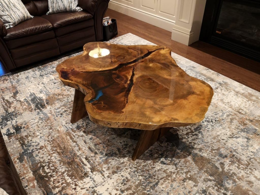 Amish Live Edge Round Coffee Table Dining Table Corner Table Hallway Table Office Table Counter Table Center Table Side Table End Table Bedside Table Home Décor - resinhomefurniture