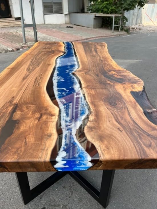 attractive - blue - epoxy - resin - dining - table - coffee - table - conference - table - kitchen - table - living - room - table - bar - counter - table - end - table - side - table - patio - table - home - decor - resinhomefurniture