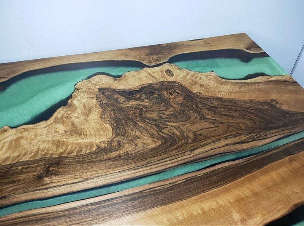 Beautiful Celadon Green Epoxy Resin Dining Table Conference Table Patio Table Coastal Table Coffee Table Living Room Table Bar Counter Table End/Side Table - resinhomefurniture