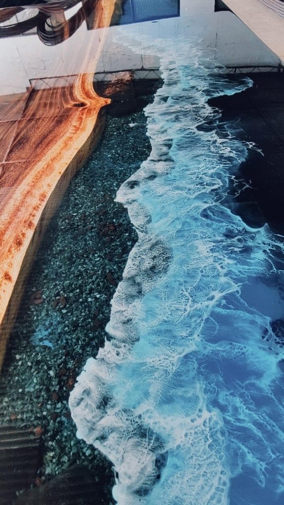 blue - beach - ocean - look - with - wave - epoxy - resin - dining - table - coffee - table - end - table - wooden - table - living - room - table - bar - counter - home - decor - side - table - top - resinhomefurniture