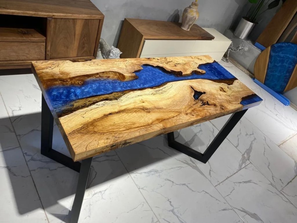 blue - ocean - look - epoxy - resin - dining - table - coffee - table - end - table - living - room - table - bar - counter - home - decor - side - table - top - patio - table - conference - table - wall - art - resinhomefurniture