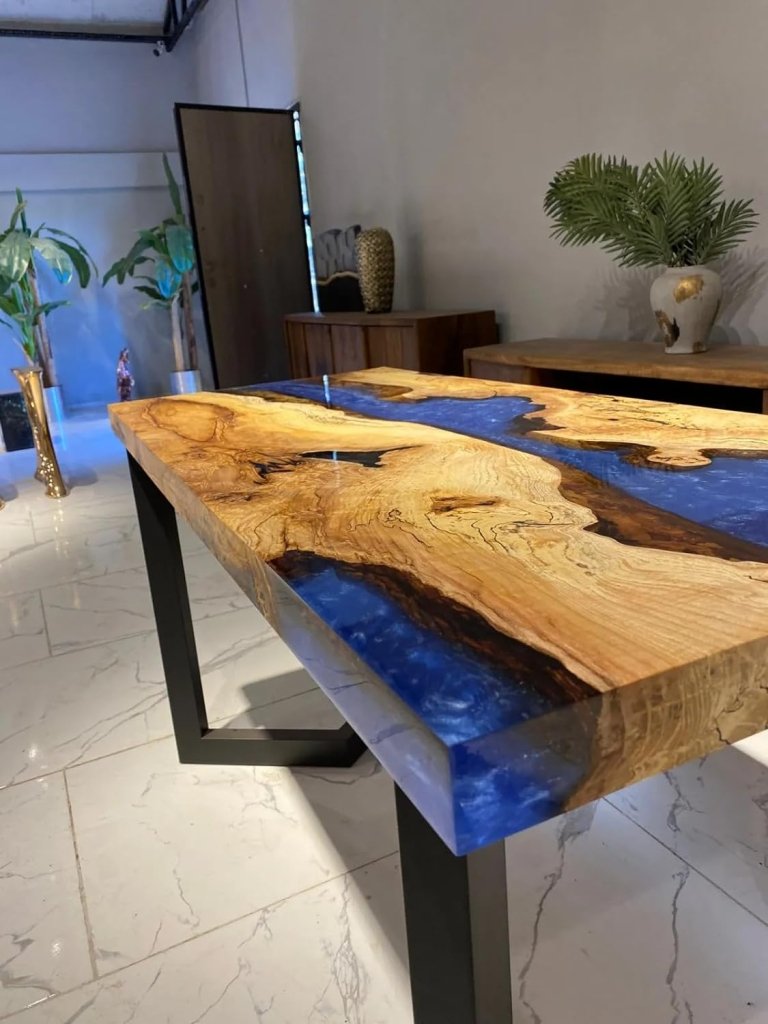 blue - ocean - look - epoxy - resin - dining - table - coffee - table - end - table - living - room - table - bar - counter - home - decor - side - table - top - patio - table - conference - table - wall - art - resinhomefurniture