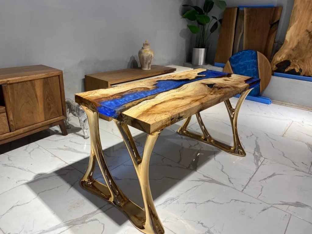 blue - ocean - look - epoxy - resin - dining - table - coffee - table - end - table - living - room - table - bar - counter - home - decor - side - table - top - patio - table - conference - table - wall - art - resinhomefurniture