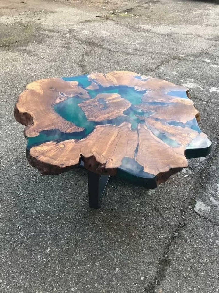 classic - custom - wood - clear - olive - green - round - coffee - table - resin - table - epoxy - dining - table - living - room - table - for - 2 - 4 - 6 - 8 - wooden - table - bar - counter - patio - table - resinhomefurniture