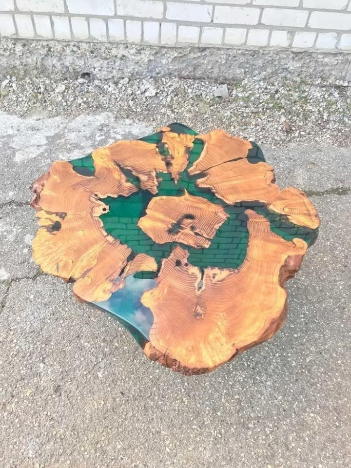 classic - custom - wood - clear - olive - green - round - coffee - table - resin - table - epoxy - dining - table - living - room - table - for - 2 - 4 - 6 - 8 - wooden - table - bar - counter - patio - table - resinhomefurniture
