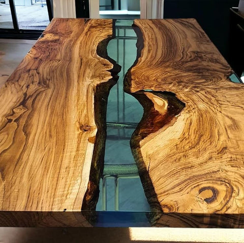 Custom Dark Wood with Single Look Resin Table Epoxy Dining Table Coffee Table End Table Bar Counter Top Living Room Table Wall Art Wooden Table - resinhomefurniture