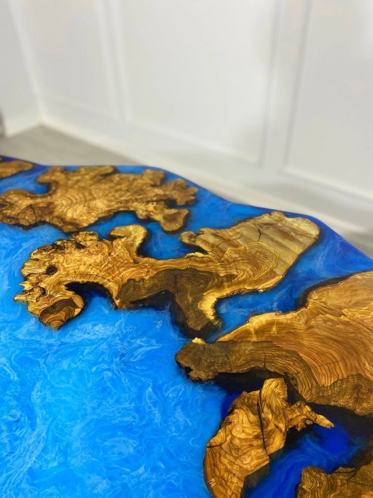 Custom Made Realistic Ocean Look Round Table Top Dinning Table Coffee Table Side/End Table Top Living Room Table Bar Counter Home D?cor - resinhomefurniture